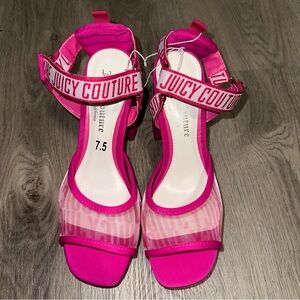 Juicy Couture Hot Pink Gramercy Barbie Y2K Platform Heel Womens Size 7.5